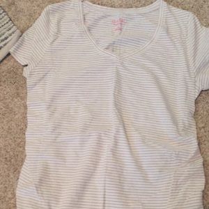 Isabel Maternity cream and gold tee